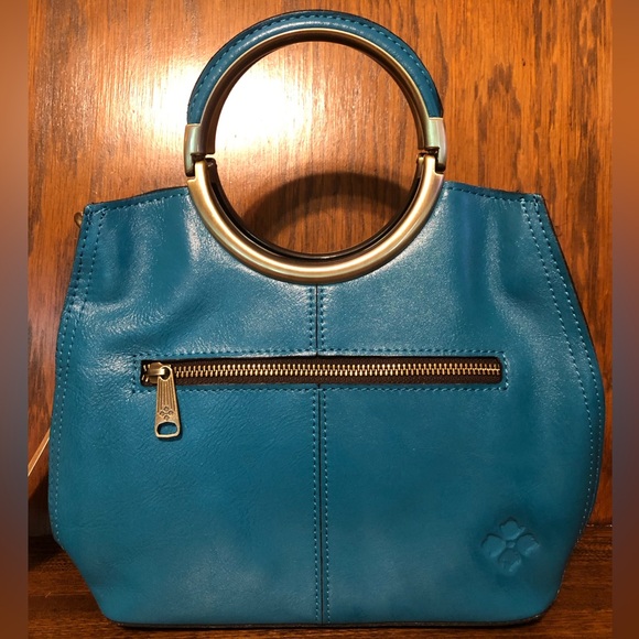 NWT-Patricia Nash-Aria Shopper-Natural Cavo Tooled Colorblock-Turquoise-$249 - Picture 4 of 16